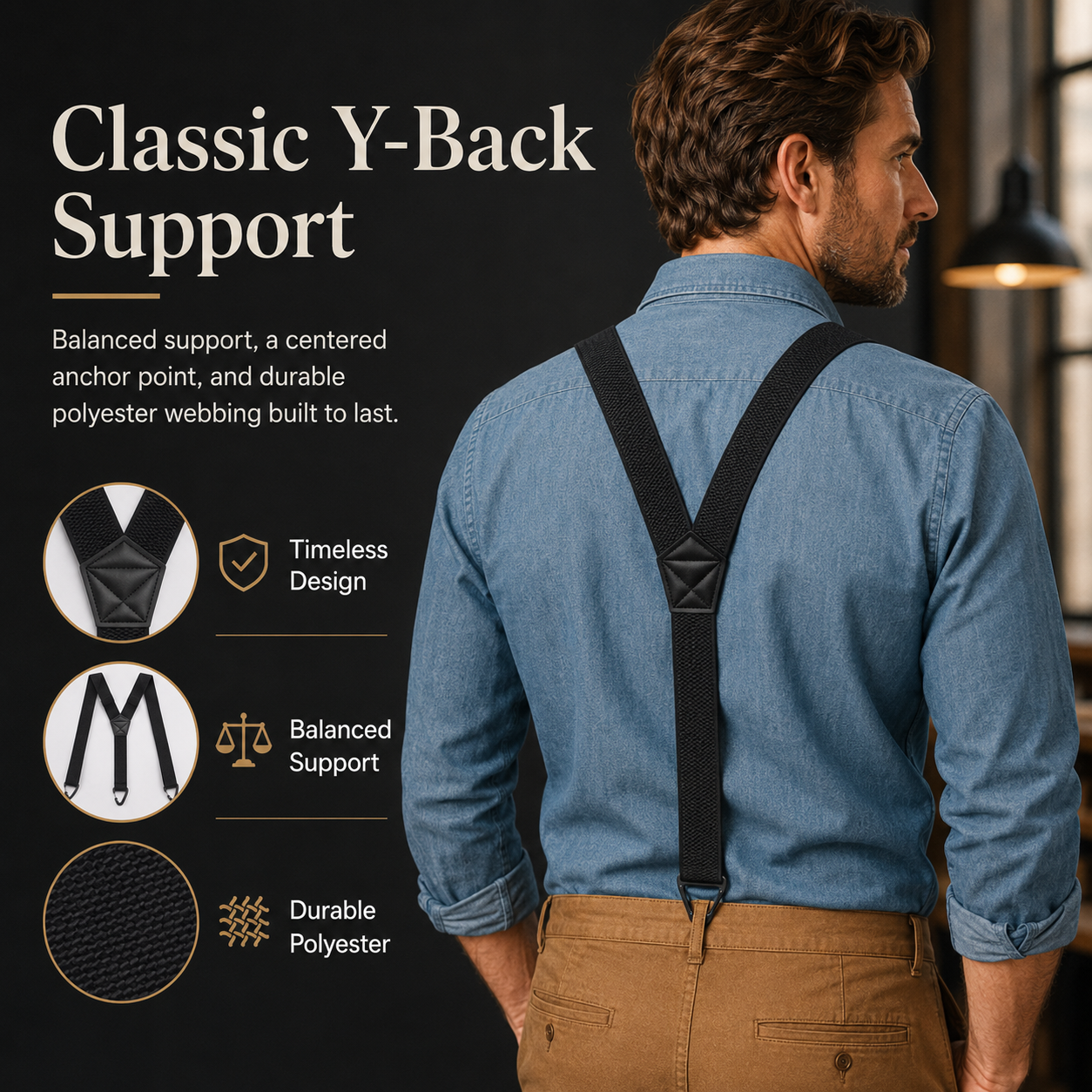⏰Men's X-Back Suspenders with Hook Clips