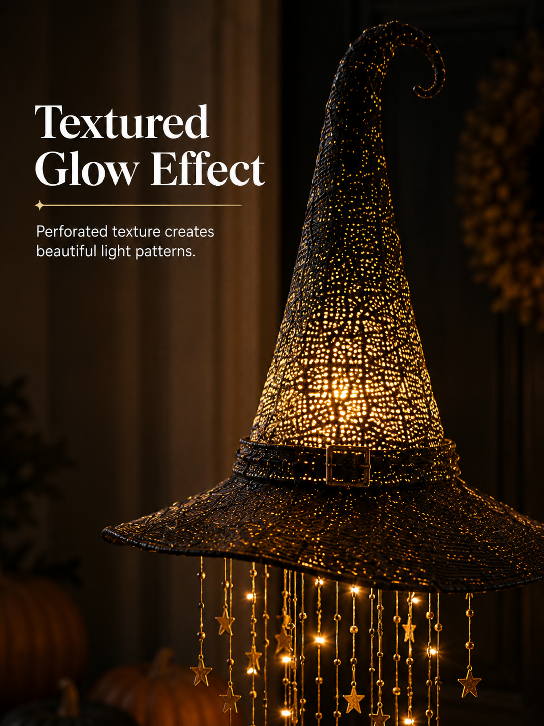 Lighted Witch Hat Hanging Chime
