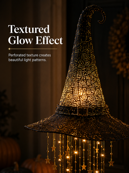 Lighted Witch Hat Hanging Chime