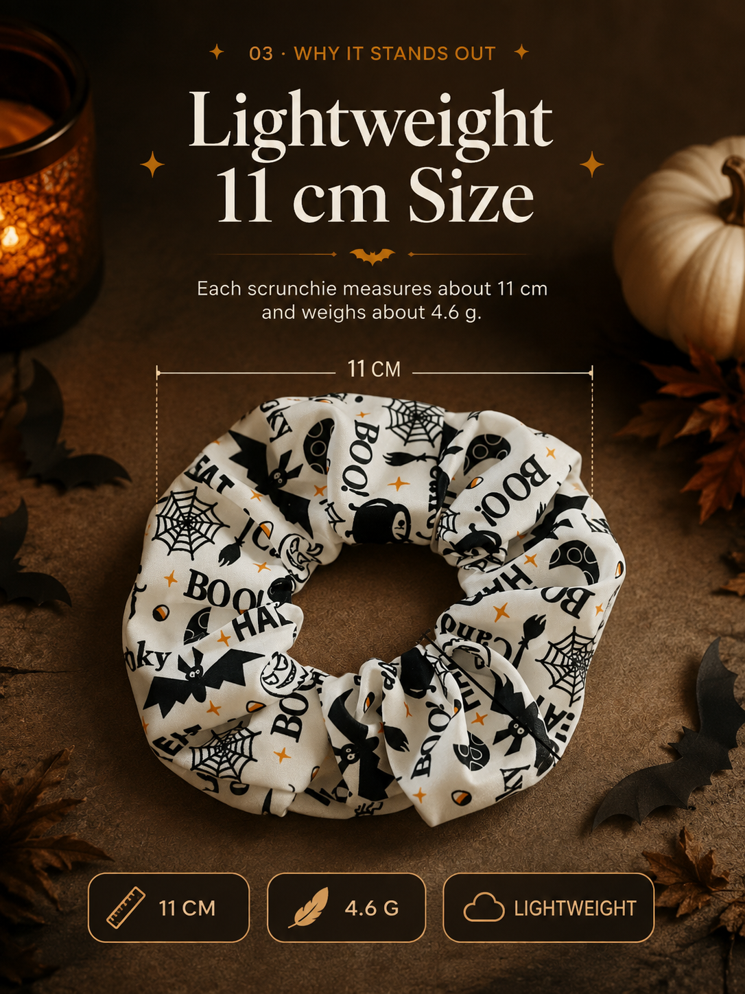 🎃 Hand-Illustrated Halloween Scrunchie Collection