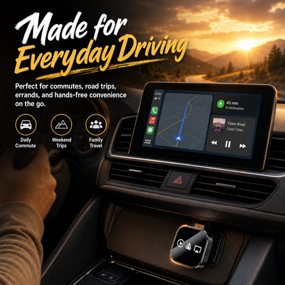 🔥2026 Upgraded 3-in-1 Wireless CarPlay Adapter | Plug & Play Mini AirPlay Mirror Link