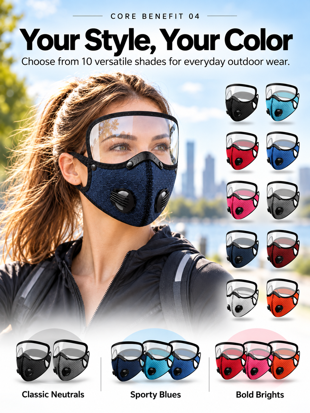 🚴 Reusable Outdoor Cycling Face Mask – Breathable Mesh Design for Riding, Sports & Outdoor Activities