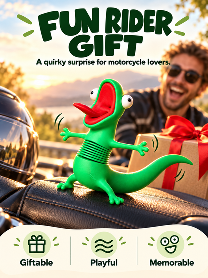 🦎 A Little Wobble. A Big Laugh – Wobbling Lizard Motorcycle Decoration
