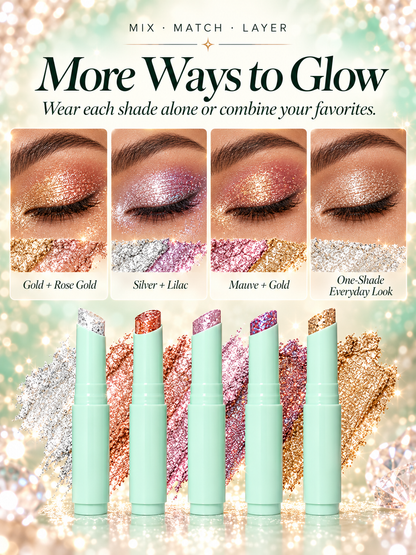 ✨ 5-Piece Glitter Eyeshadow Stick Set – High-Shine Shimmer Makeup