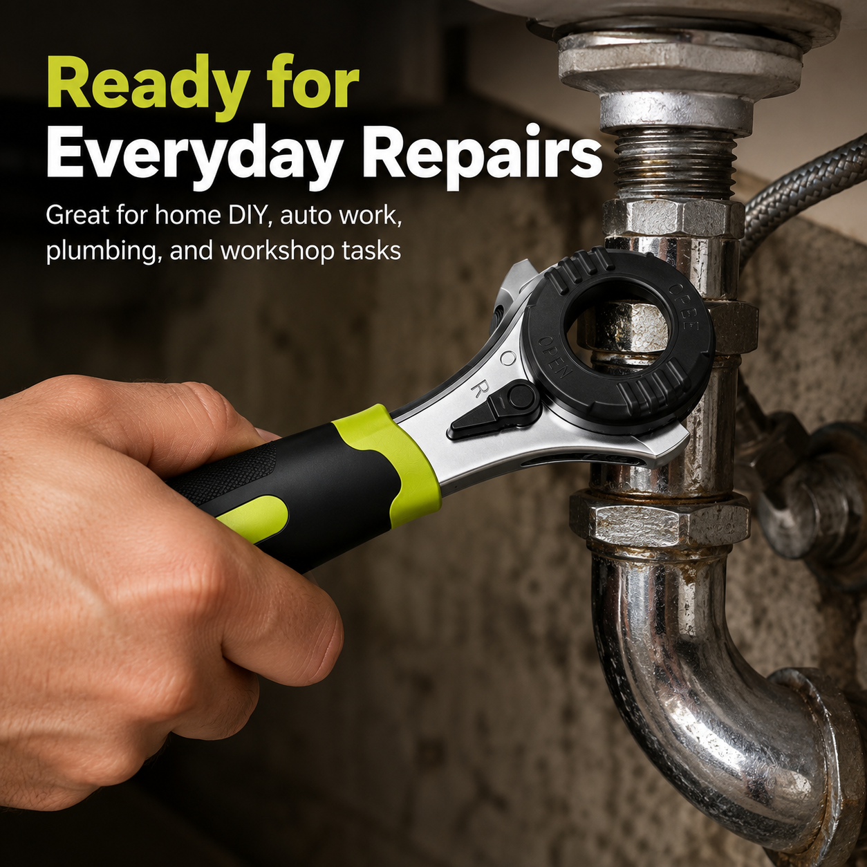 Adjustable ratchet wrench set, suitable for 6-22mm screws