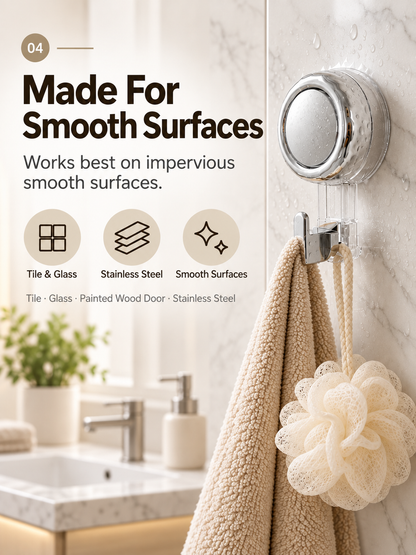 Suction Cup Hooks for Shower | Waterproof No Drill Wall Hooks