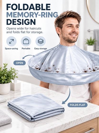 ✂️ Haircut Cape with Catcher – Adjustable Hair Cutting Umbrella for Home & Salon