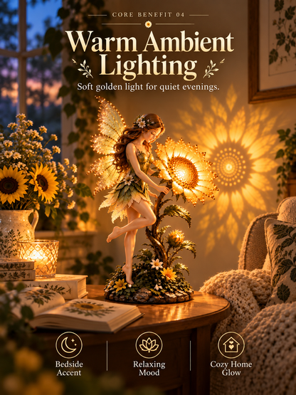 🧚 Enchanted Sunflower Fairy Lamp – Warm Glow Fantasy Table Decor