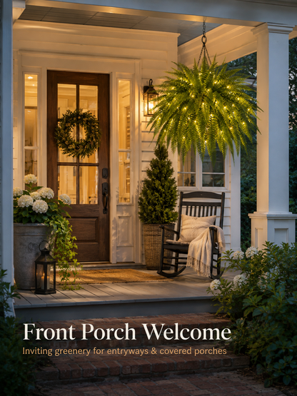 Glowing Boston Ferns with Lights – 🌿 Zero Watering, Zero Maintenance