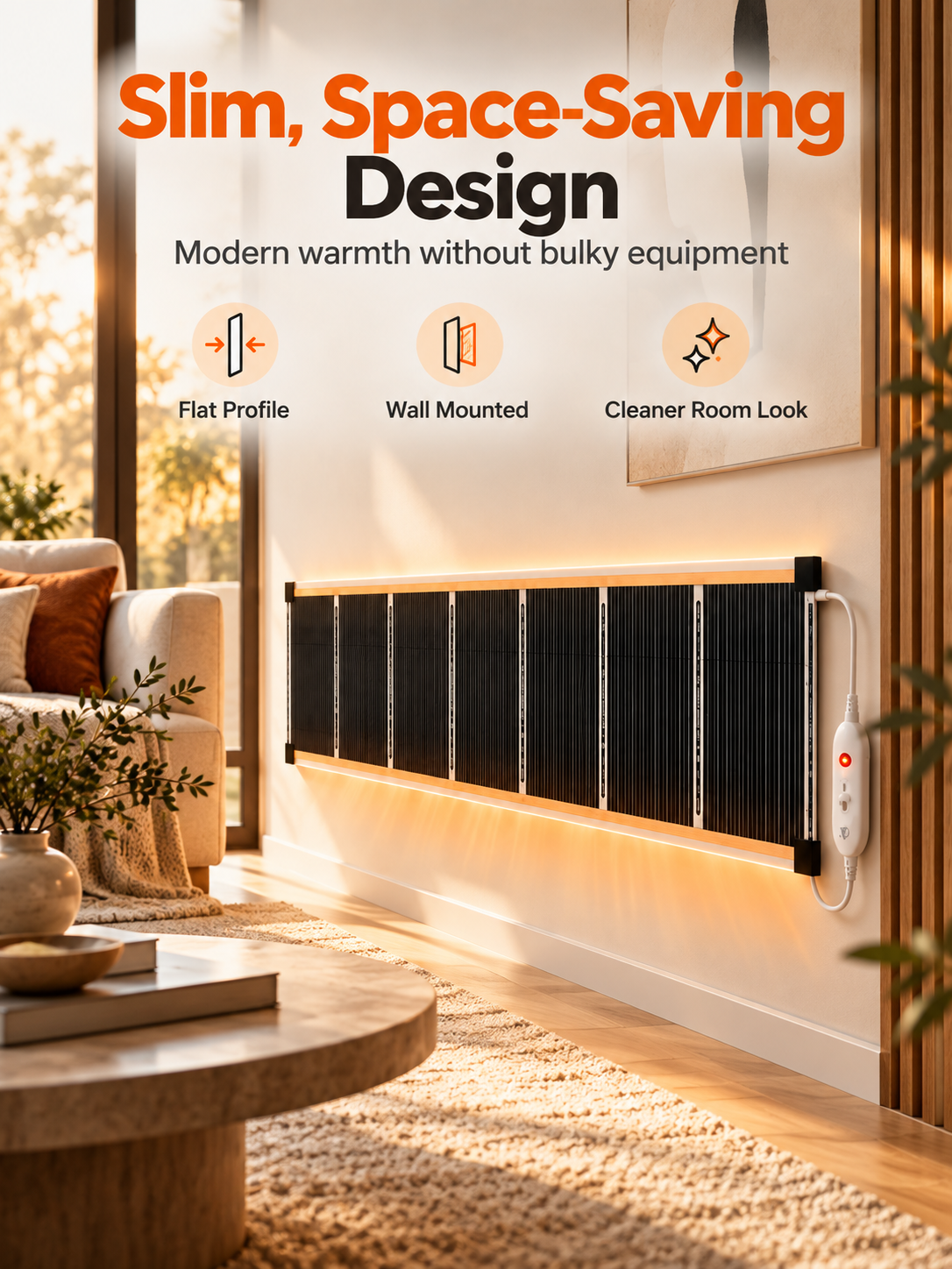 🔥3-Second Rapid Heating Honeycomb Graphene Far-Infrared Ceramic Wall Heater – Low Noise & Energy Efficient Indoor Wall Mount Heater