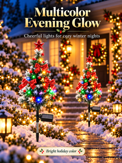 🎄 Solar Christmas Tree Lights – 4-Pack DIY Outdoor Holiday Decor