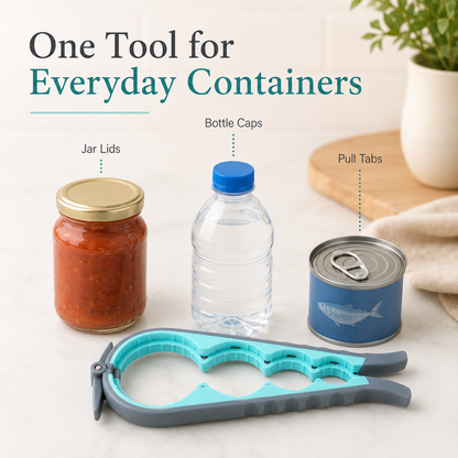 5-in-1 Easy-Grip Jar Opener Set for Weak Hands