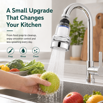 🚰360° Rotating Faucet Filter Attachment — 6-Layer Purification & 3 Water Flow Modes