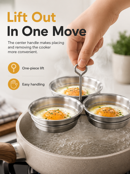 🍳 3-Cup Stainless Steel Egg Steamer