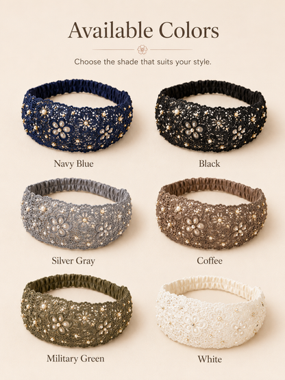 💫Plum Blossom Hollow Beaded Wide Headband