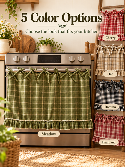 🧺 Handmade Oven Skirts | Farmhouse Kitchen Décor🔒 Heat-Resistant | 🎀 Effortless Install | ✨ Hide Clutter & Elevate Style