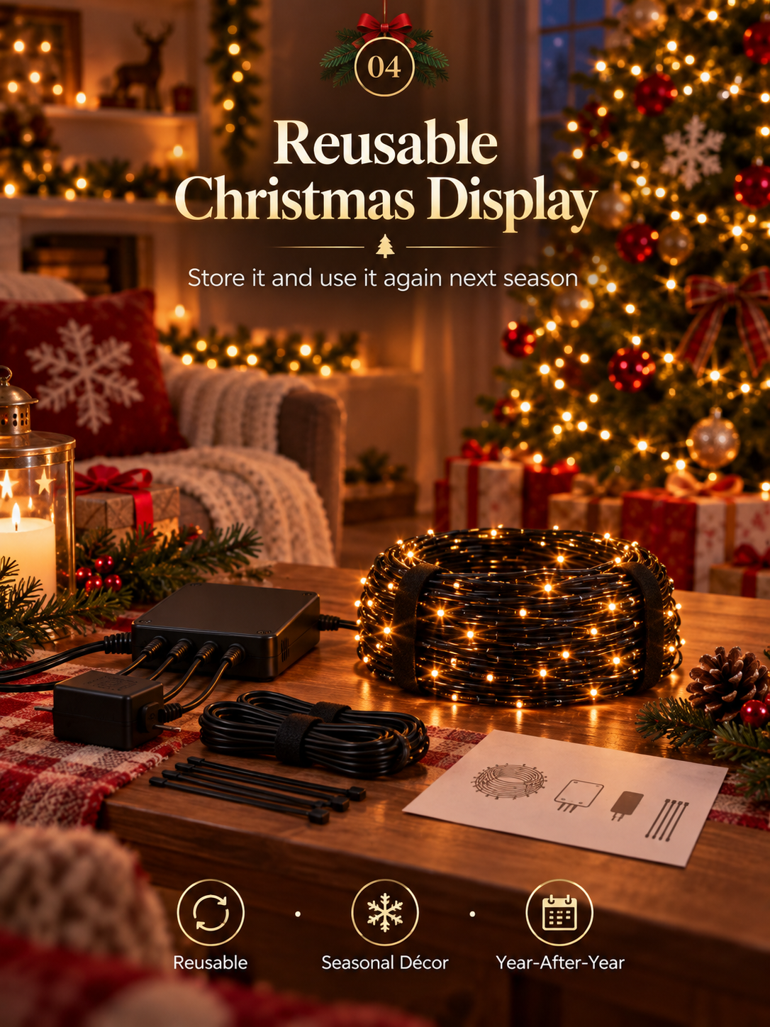 🎄 Smart Animated Christmas Tree Lights | App-Controlled LED Holiday Display ✨
