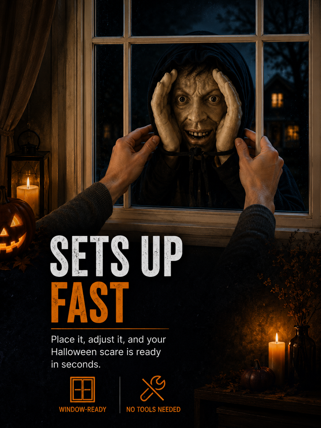🎃Creepy Peeking Face Window Decoration