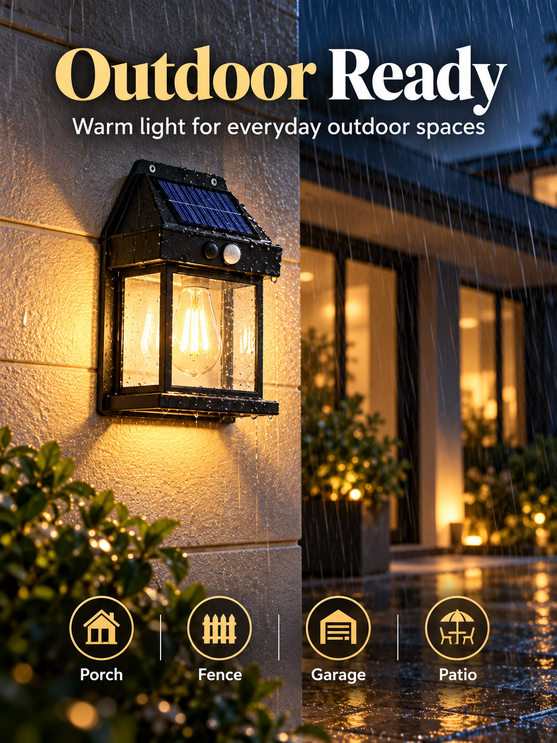 ☀️ 2-Pack Solar Motion Sensor Wall Lights | Warm Glow Outdoor Lanterns 🏡
