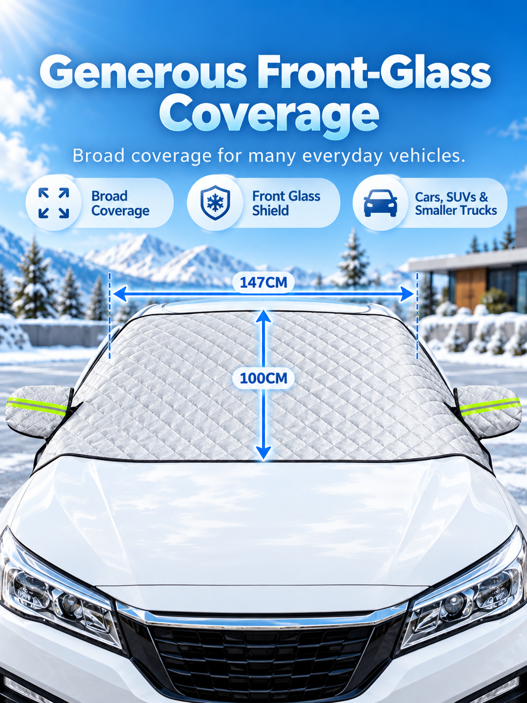 🚗 Magnetic Windshield Cover – All-Season Sun, Snow & Frost Protector for Cars, SUVs & Trucks
