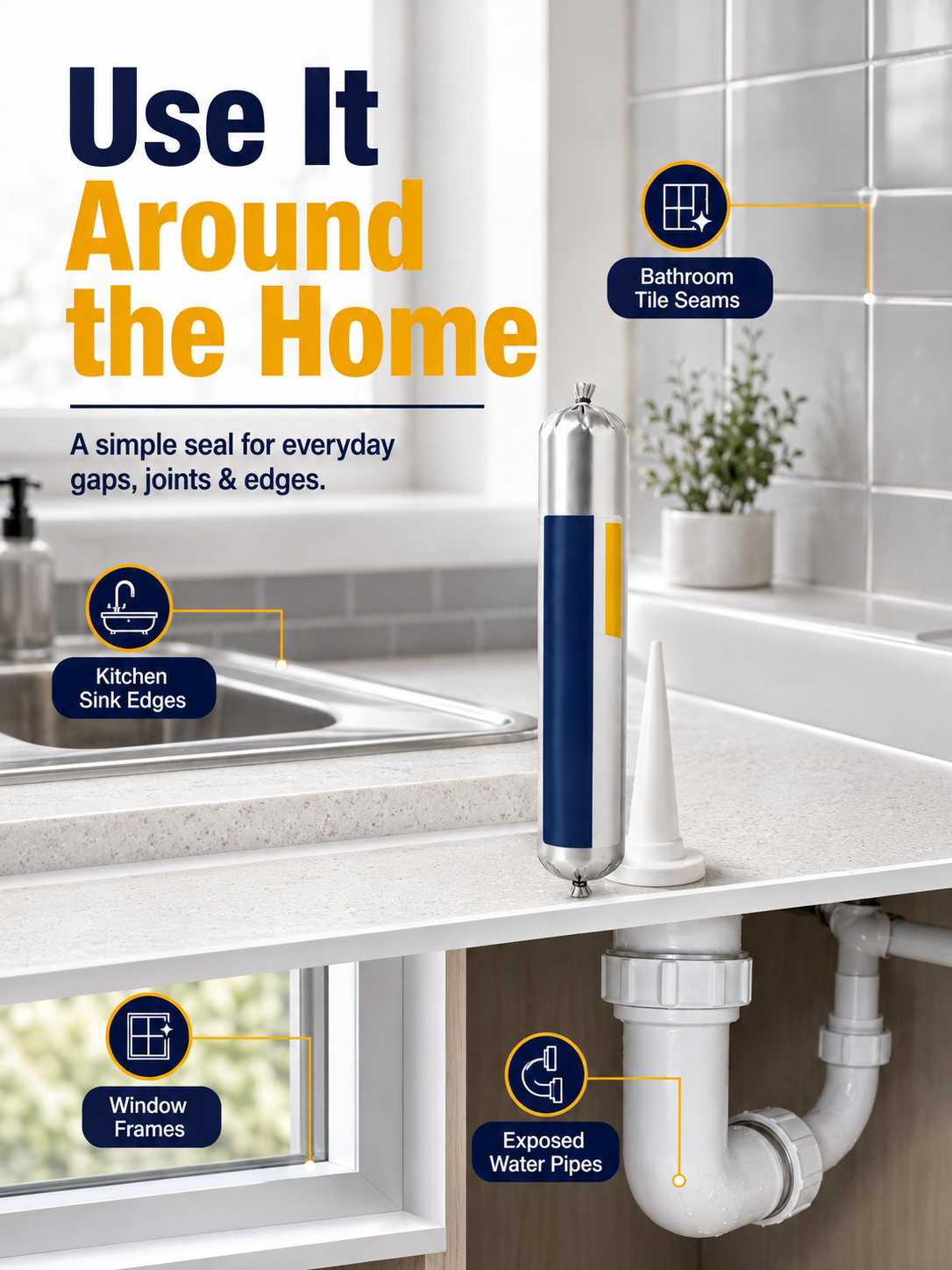💧 High-Performance Waterproof Sealant – Seal Leaks, Gaps & Joints with Ease
