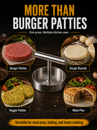 🍔 BBQ FAVORITE | Manual Burger Patty Press – Uniform Round Patties for Grilling, Meal Prep & Home Cooking