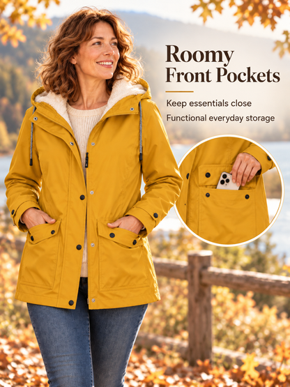 ❤️‍🔥 Women's Plush-Lined Windproof Hooded Jacket