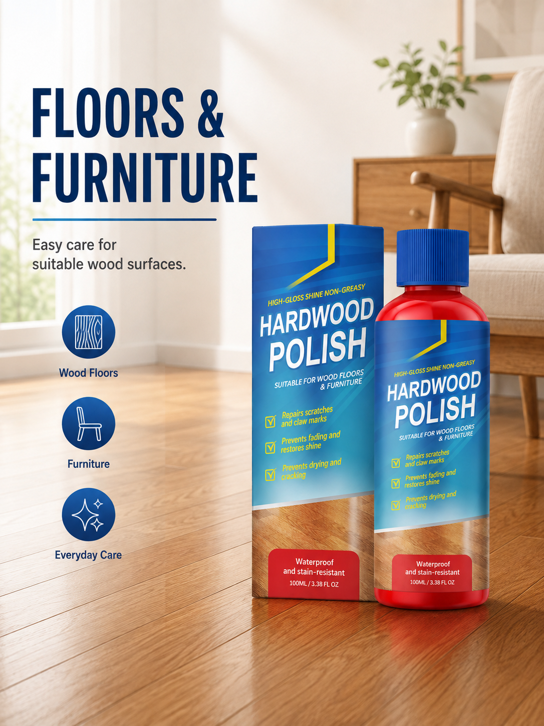 🪵High-Gloss Wood Polish