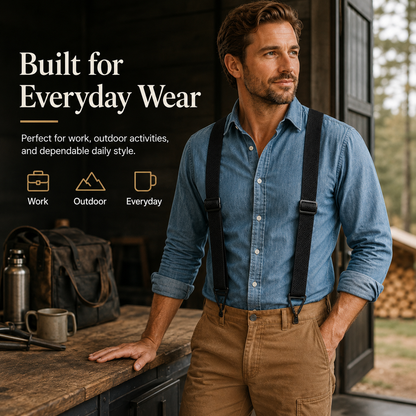 ⏰Men's X-Back Suspenders with Hook Clips