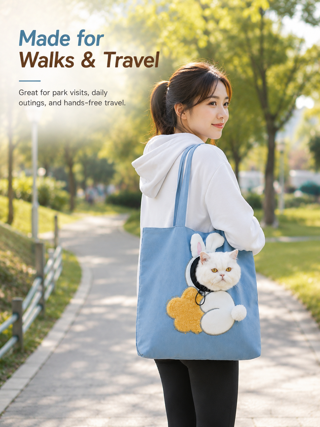 🐾 Cozy Carry Pet Tote with Peek-Out Head Opening