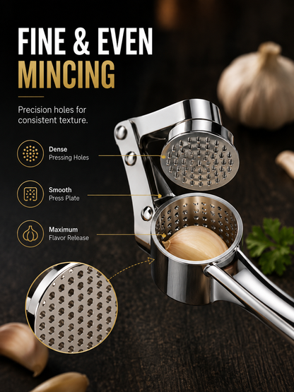 🧄 Heavy-Duty Stainless Steel Garlic Press – Fresh Minced Garlic in Seconds