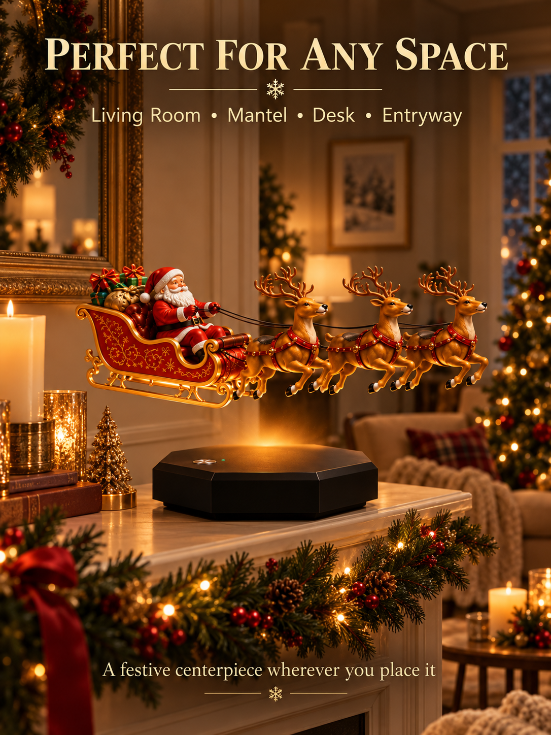 🎄Magnetic Levitation Santa Sleigh Christmas Display