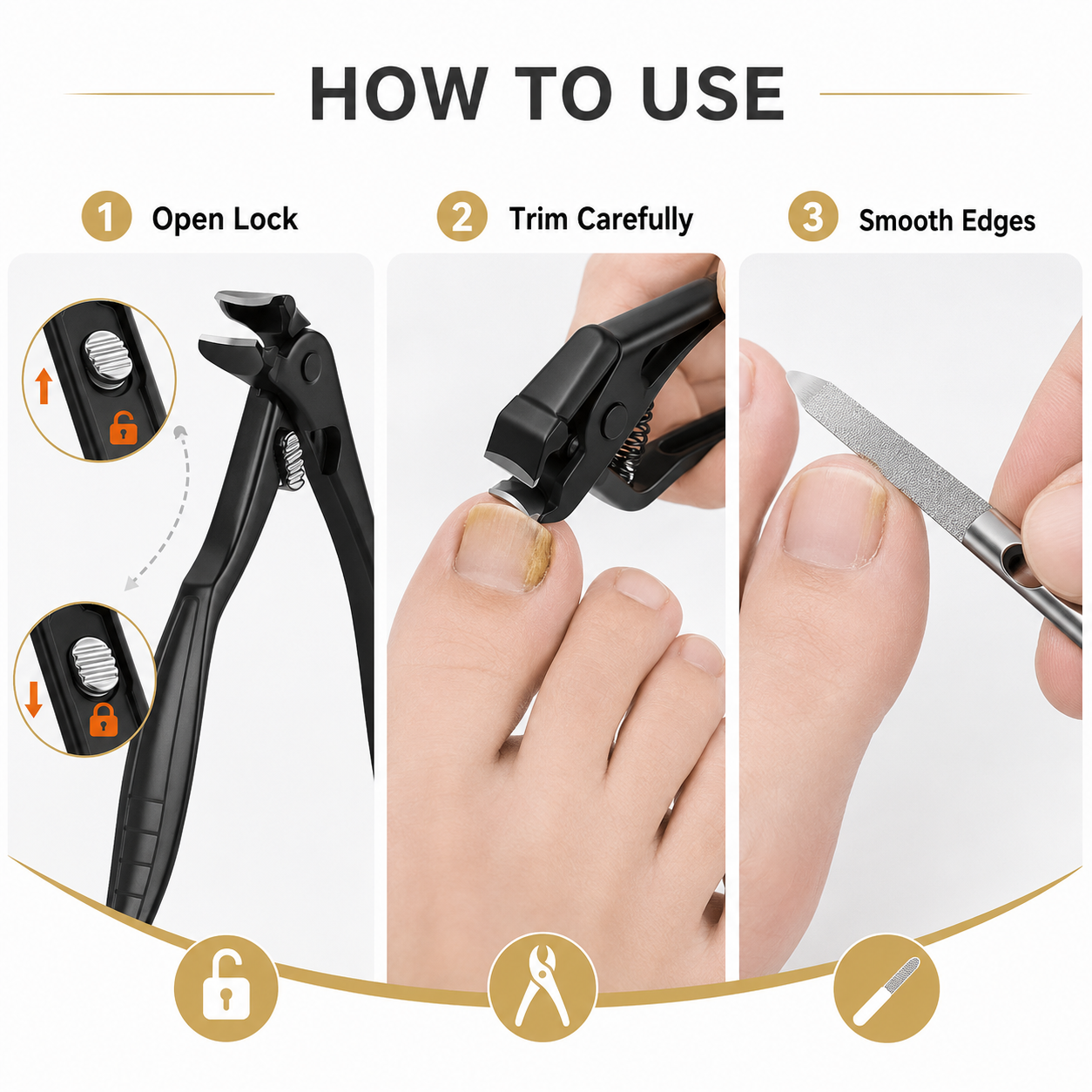 ✂️ Heavy-Duty Wide-Jaw Nail Clipper