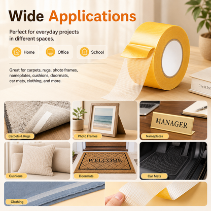 Heavy Duty Double Sided, Strong Adhesive PET Tape, Removable No Residue