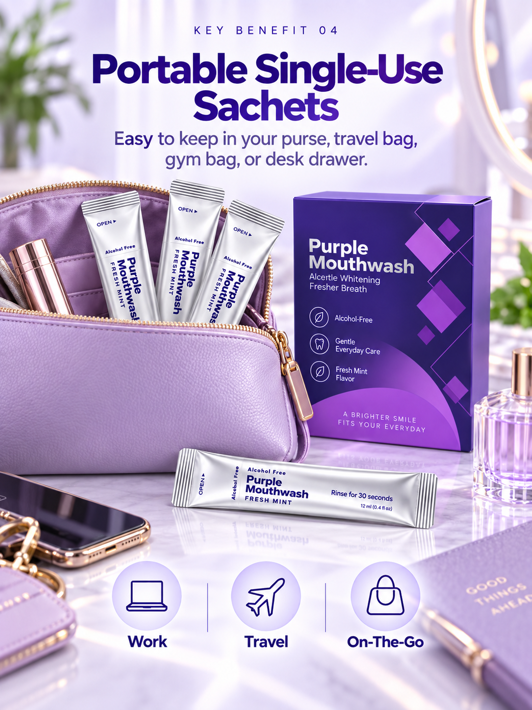 💜 Purple Color-Correcting Mouthwash – A Brighter-Looking Smile in 30 Seconds✨