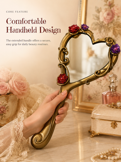 🪞Vintage Heart-Shaped Handheld Mirror