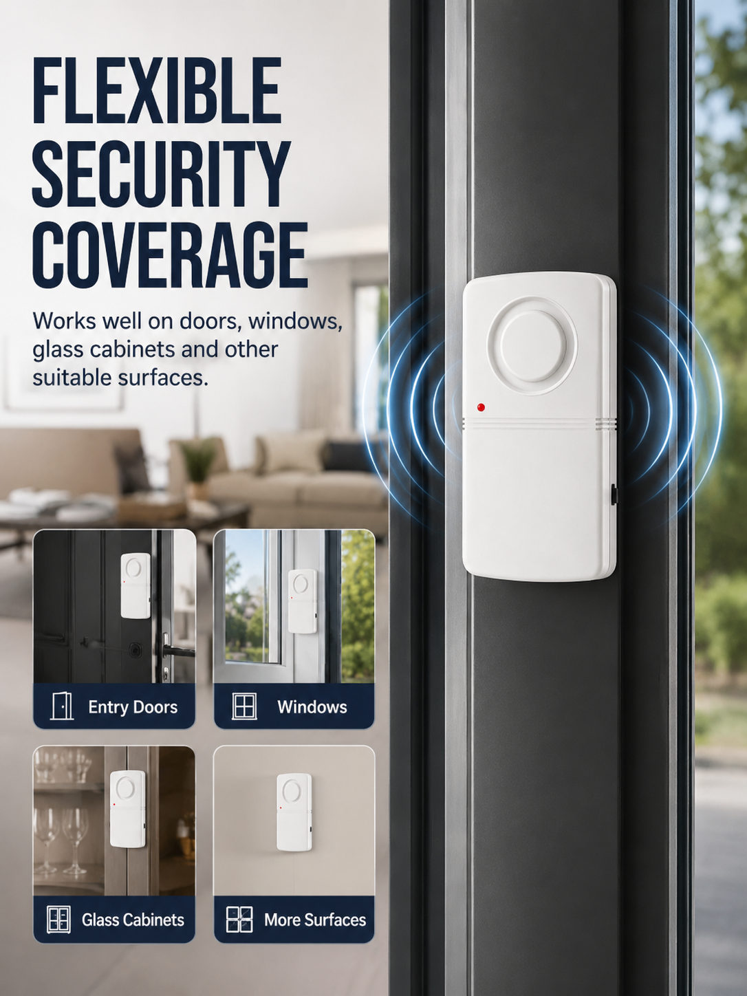 🚨 Wireless Door & Window Vibration Alarm – Smart Home Security Sensor