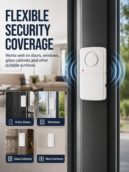 🚨 Wireless Door & Window Vibration Alarm – Smart Home Security Sensor