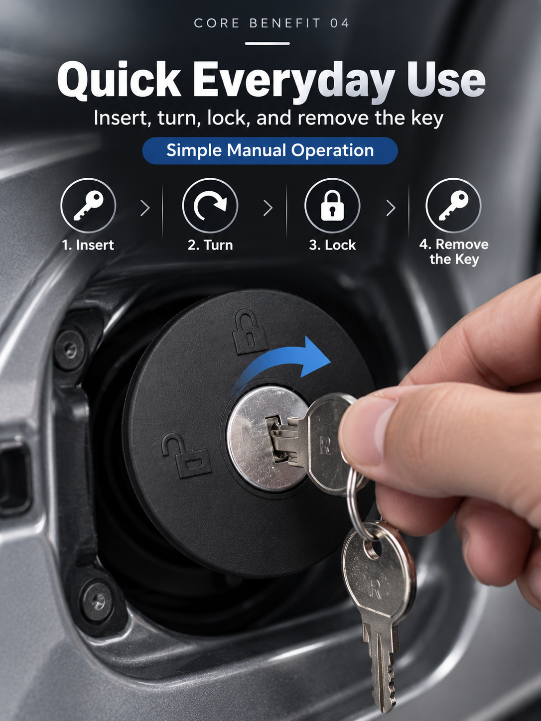 🔐 Locking Fuel Tank Cap with 2 Keys – Replacement Part 8U5Z-9C268-B