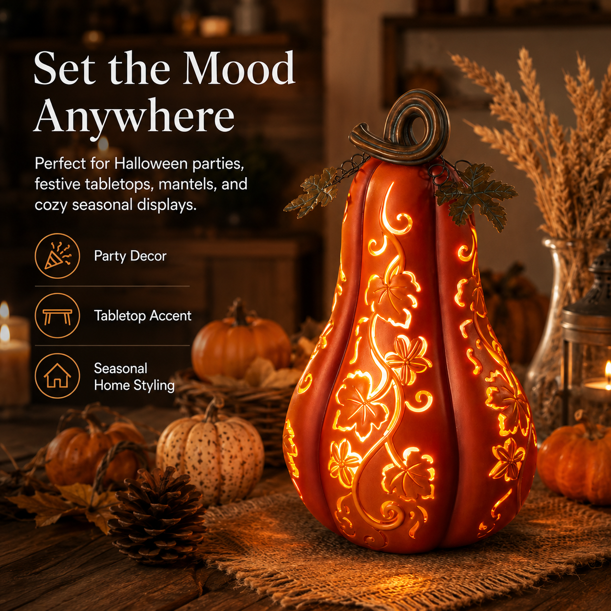 🎃Light-Up Halloween Gourd Decoration