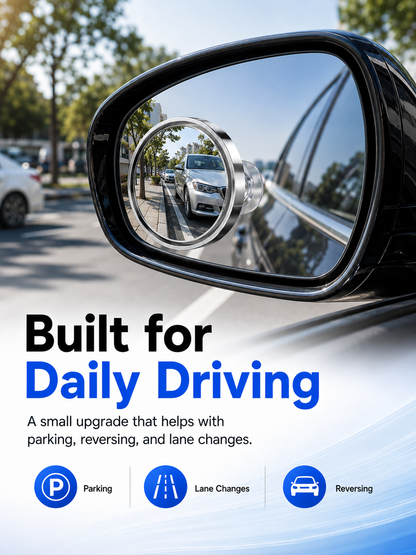 🚗 360° Adjustable Blind Spot Mirrors – Wide-Angle HD Car Side Mirror