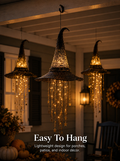 Lighted Witch Hat Hanging Chime