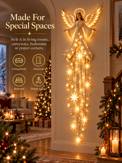✨🔥 Angel Blessing Starfall Wall Light – Heavenly Christmas Wall Decor