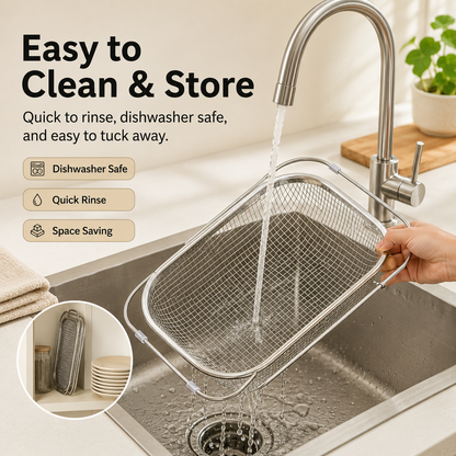 🍝 Expandable Over-the-Sink Fine Mesh Colande