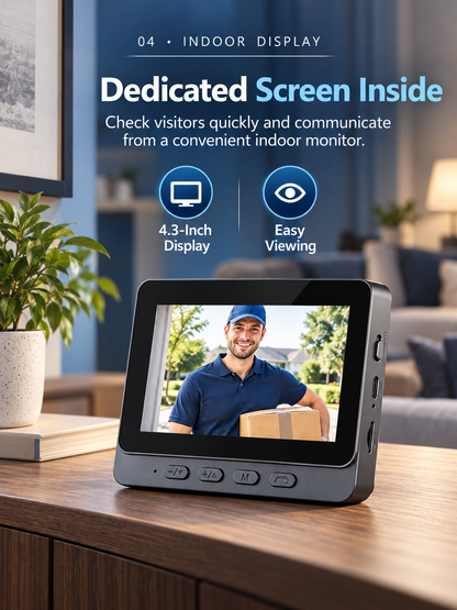 🚪Wireless Video Doorbell with Indoor Display