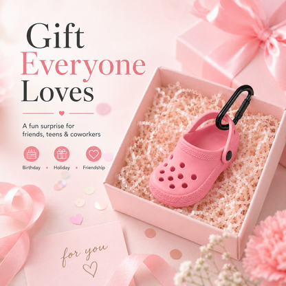 ✨ Mini Clog Charm Pouch – Cute Bag Pendant with Carabiner Clip & Coin Holder