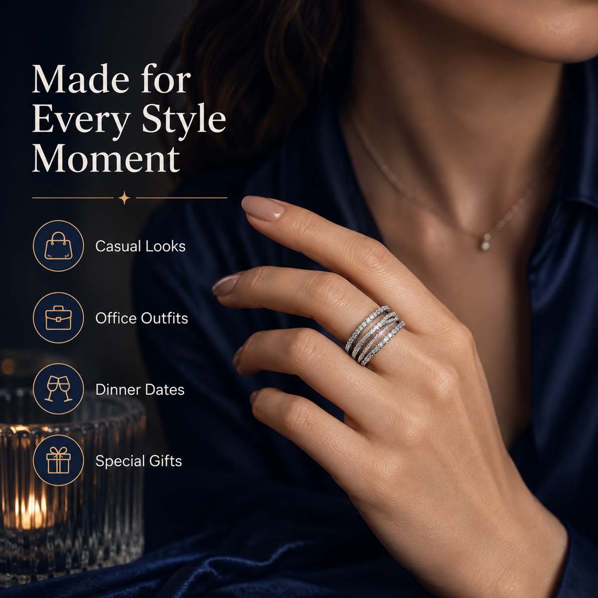🎁Adjustable Multi-Band Crossover Ring