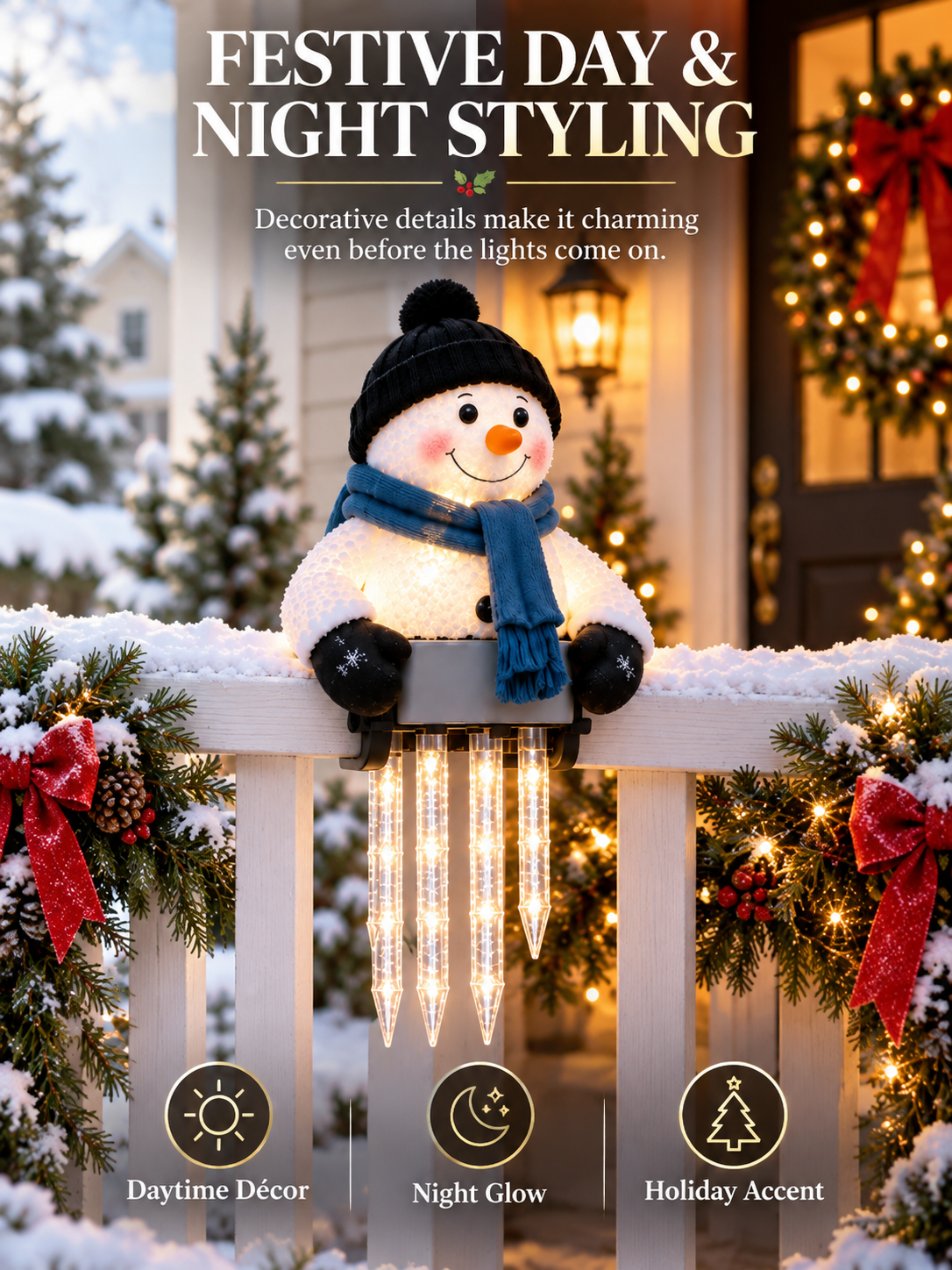 ☃️Snowman Railing Christmas Light