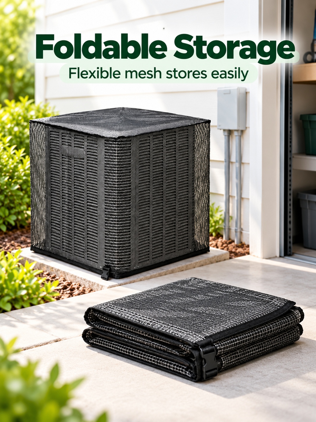 ❄️ Heavy-Duty Mesh AC Cover – All-Season Outdoor Protection