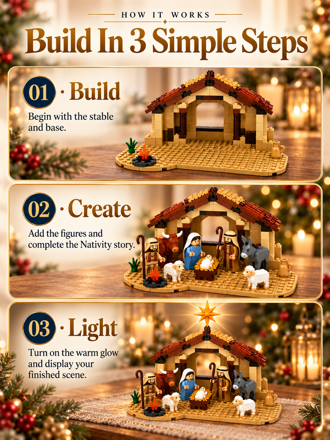 🔥 Build The Christmas Story – Nativity Scene Building Block Set